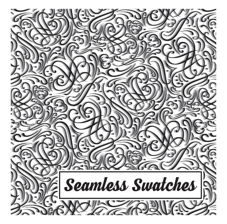 Vector seamless background with shadow and swatchesのイラスト素材