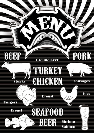 vector template for the cover of menu with fire  iconのイラスト素材