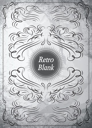 Vintage frame with ornament on grunge background for designのイラスト素材
