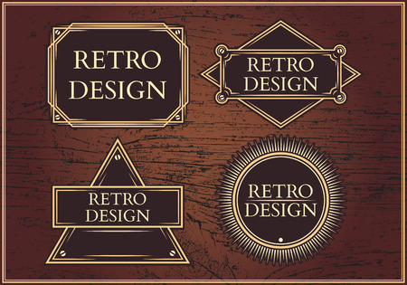 Set hipster minimalist emblems on a brown backgroundのイラスト素材