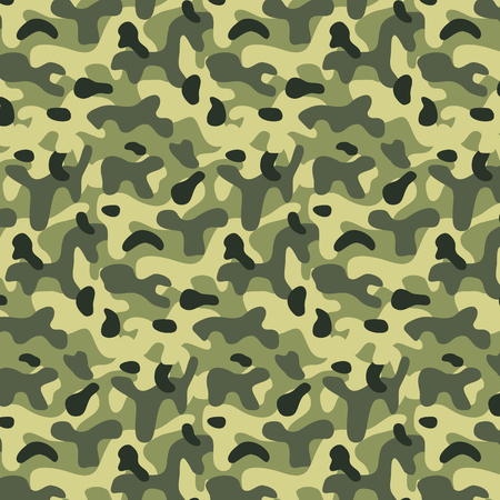 Seamless editable military pattern with green camouflageのイラスト素材