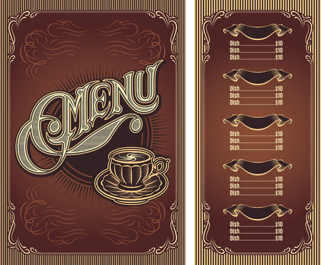 Template menu for hot drinks tea coffee restaurantのイラスト素材