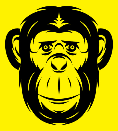 vector stylish template sport emblem with a black monkeyのイラスト素材