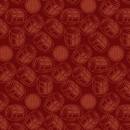 background with barrels for drinks on brown background, template in the swatchesのイラスト素材