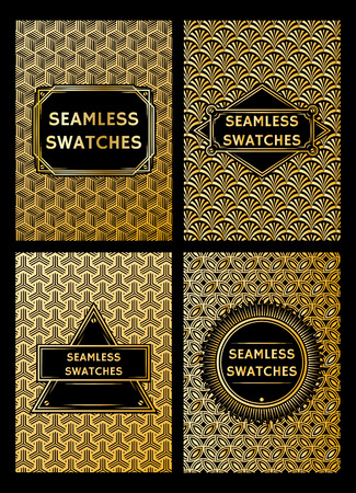 set of vector luxury geometric patterns for the premium packageのイラスト素材