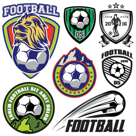 set vector template sports logos and design elements on a theme footballのイラスト素材