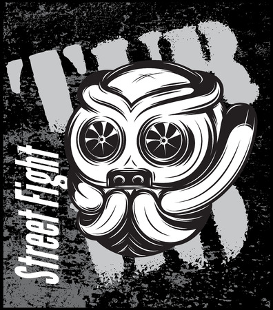 illustration of a street fight titanium bulldog with turboのイラスト素材