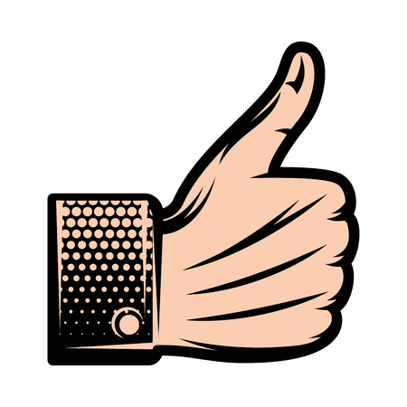 vector colored template to design with the human hand, the Like signのイラスト素材