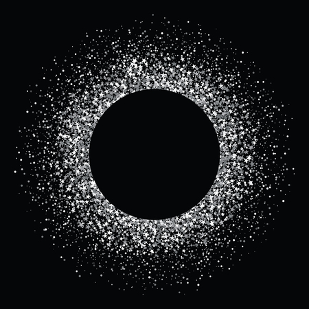 Confetti silver flare. Glitter background. Vector illustration on black backgroundのイラスト素材
