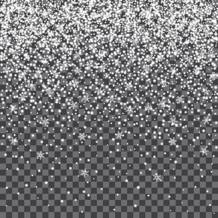 The falling soft snow on a transparent backgroundのイラスト素材
