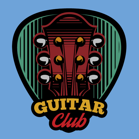 colored vector logo template with ple trum and guitarのイラスト素材