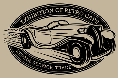 Vector template with retro car for designのイラスト素材