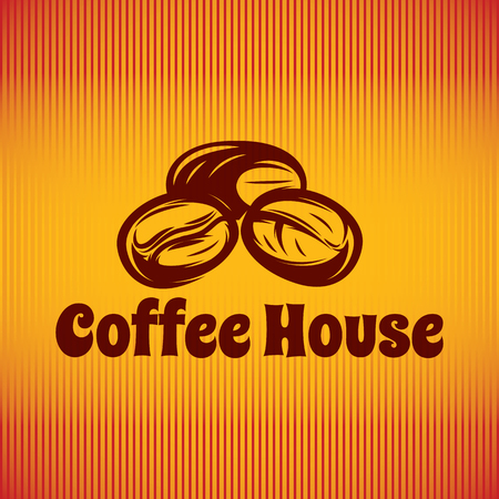 Vector template with coffee beans for logo or restaurant menuのイラスト素材