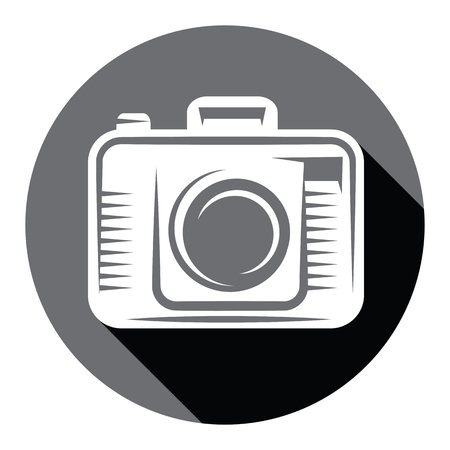 Flat Camera icon with shadow. Vector illustrationのイラスト素材