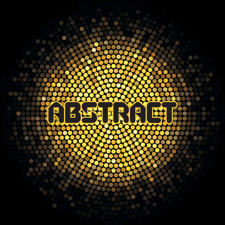 Futuristic abstract background with yellow mosaic and inscription.のイラスト素材