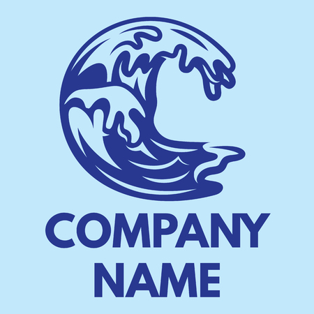Vector illustration with blue ocean wave for designのイラスト素材
