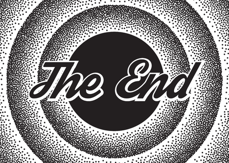 The End screensaver in retro stypple style.のイラスト素材