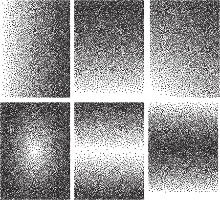 Set of vector backgrounds with gradient transitions from black points.のイラスト素材