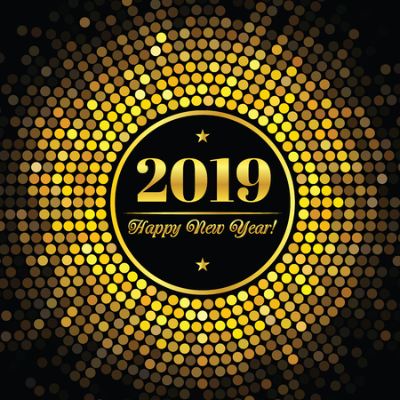 Abstract background with an inscription and congratulations on new 2019 Year.のイラスト素材