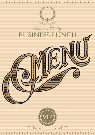 Color vector template for a cover of the menu with calligraphic inscription.のイラスト素材