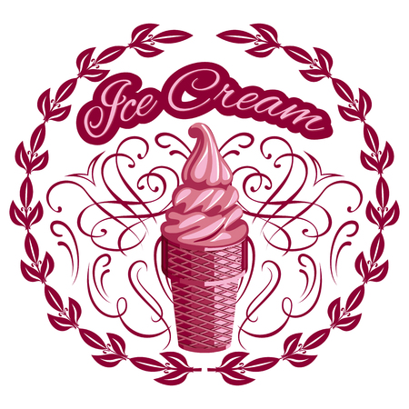Color vector template for ice cream advertising.のイラスト素材