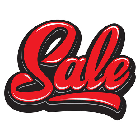 Stylish calligraphic red lettering sale on the background.のイラスト素材