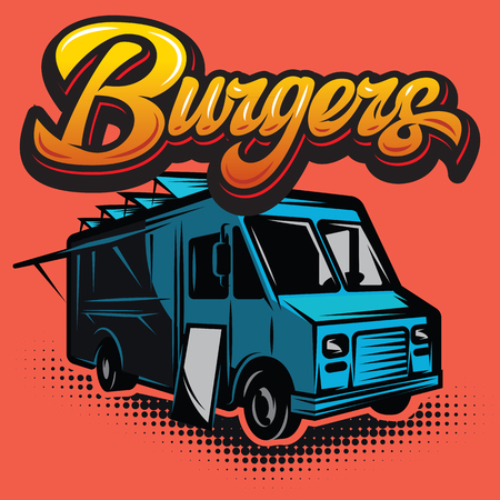 Good Burger Car. Fast food truck.のイラスト素材