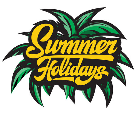 Vector poster template for summer party with calligraphic lettering.のイラスト素材