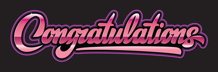 Illustration with calligraphic inscription. Congratulations. Vector element for design.のイラスト素材