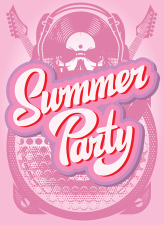Vector color poster template for summer party.のイラスト素材