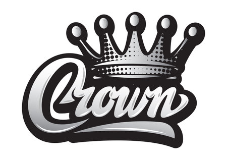Vector illustration with crown and calligraphic inscription. Isolated clipart.のイラスト素材
