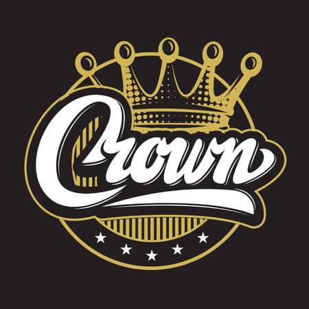 Vector illustration with crown and calligraphic inscription.のイラスト素材