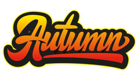 Vector illustration with calligraphic inscription Autumn for design.のイラスト素材