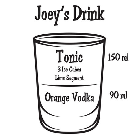 Vector illustration with alcoholic cocktail on white backgroundのイラスト素材