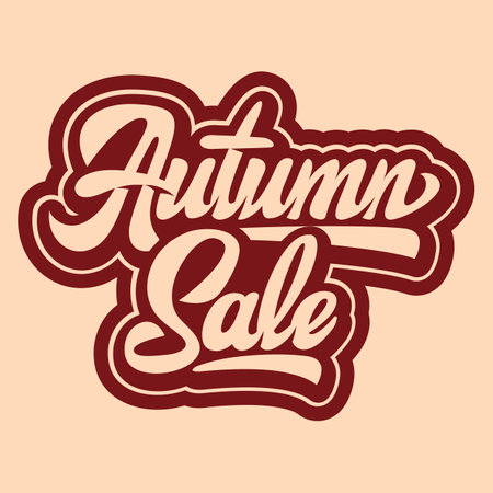 Vector template for design of advertising on autumn theme with calligraphic inscriptionのイラスト素材