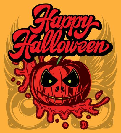 Vector stylish color party poster for happy halloween.のイラスト素材