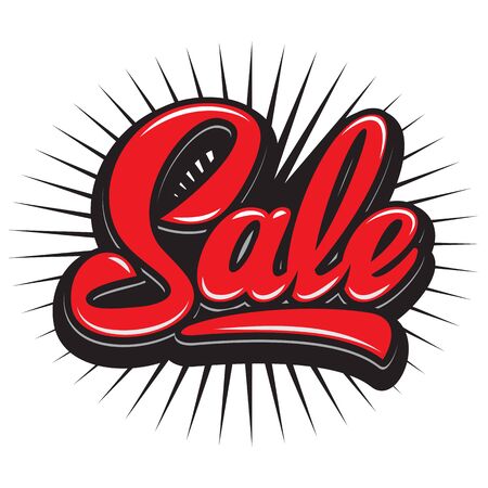 Stylish calligraphic red lettering sale on the background.のイラスト素材