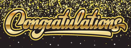 Illustration with calligraphic inscription. Congratulations. Vector element for design.のイラスト素材