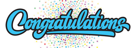 Illustration with calligraphic inscription. Congratulations. Vector element for design.のイラスト素材