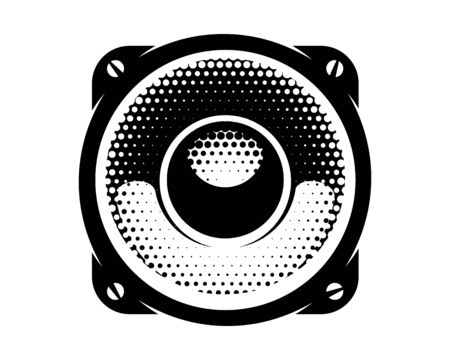 Stylish vector monochrome detailed illustration with speaker.のイラスト素材