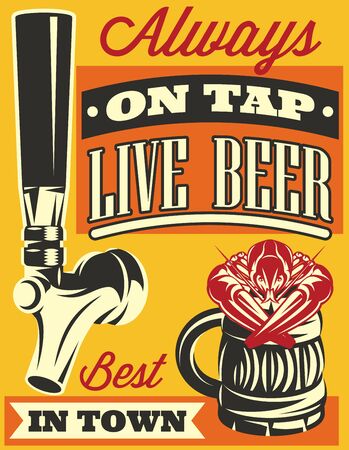 Vector illustration with color template for pub advertising design.のイラスト素材