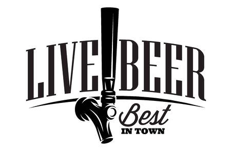 Vector illustration with beer tap and inscription.のイラスト素材