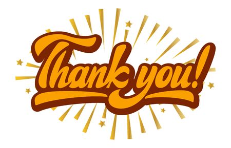 Vector illustration with calligraphic inscription - Thank you Lettering.のイラスト素材
