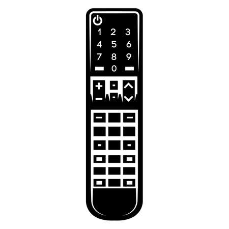 Vector monochrome illustration with remote control. Editable template.のイラスト素材