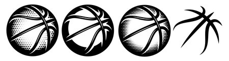 A set of basketballs with different designs.のイラスト素材