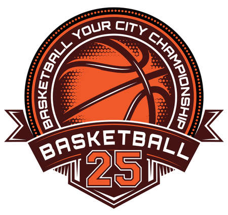 Color template on the theme of basketball. Vector editable illustration. Element for business card design, style, website, print on a t-shirt.のイラスト素材