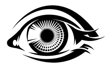eye. Women's style. vector monochrome illustration. Template, element for design.のイラスト素材