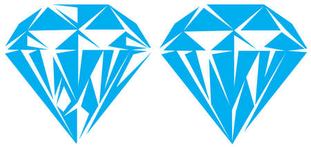 Set of two blue diamonds. vector illustration. Template or elements for design.のイラスト素材