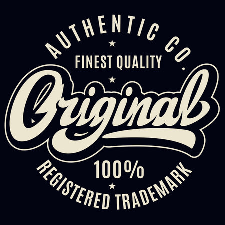 Vintage inscription Original decorated in a badge. Vector color illustration. Template for design.のイラスト素材