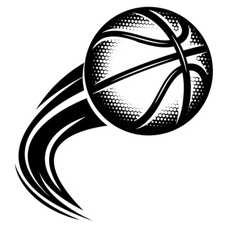 Basketball ball with smoke. Vector illustration on a white background.のイラスト素材